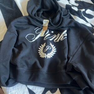 PINK black crop sweatshirt SM